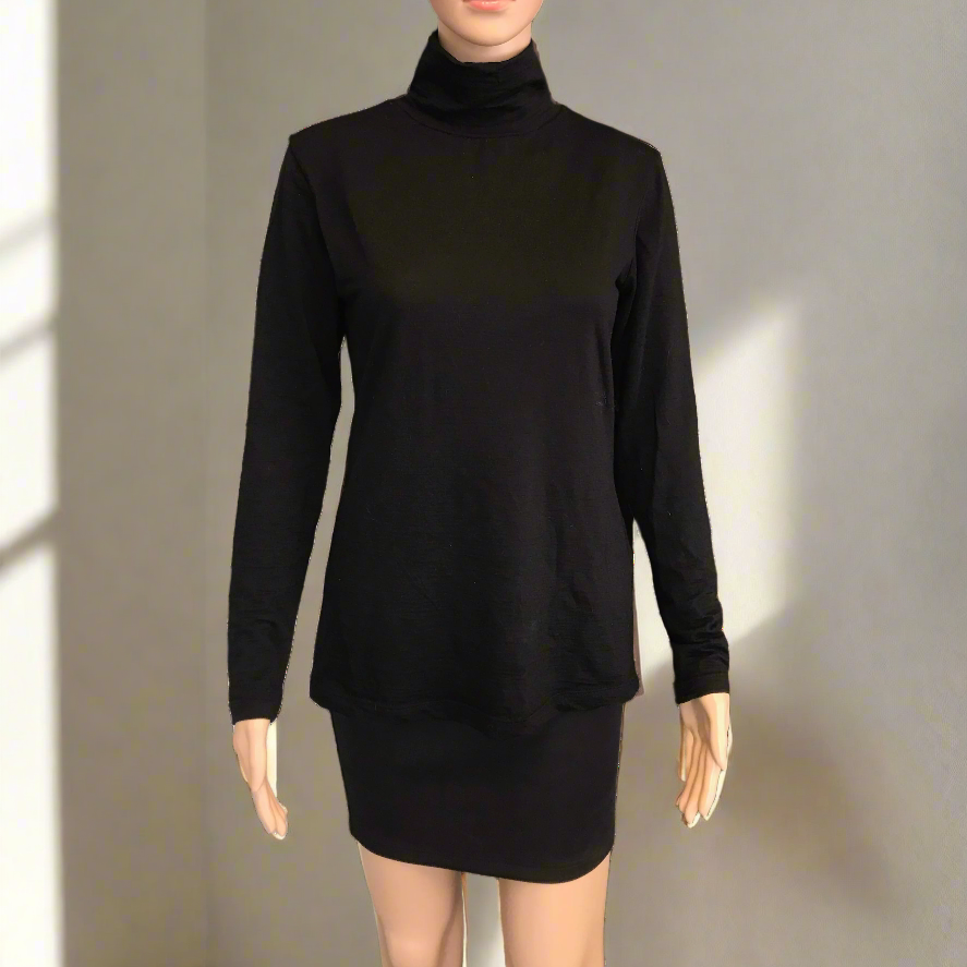 Women's Merino Long Sleeve high neck T-shirt