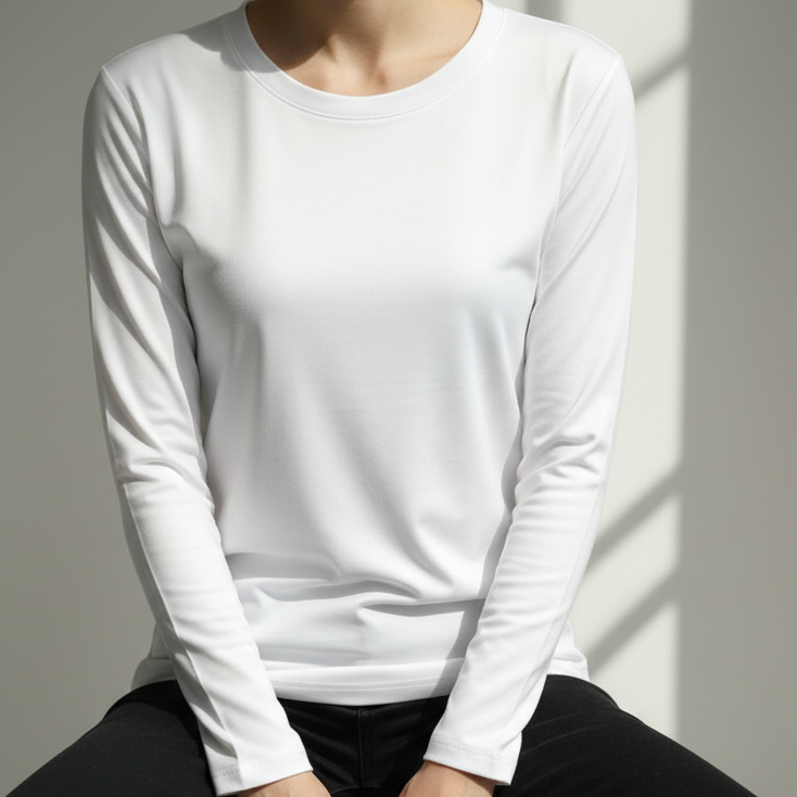 woman long sleeve t-shirt white