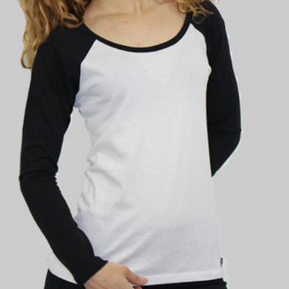 Women's Organic Cotton Long Sleeve Tshirt Two-Tone