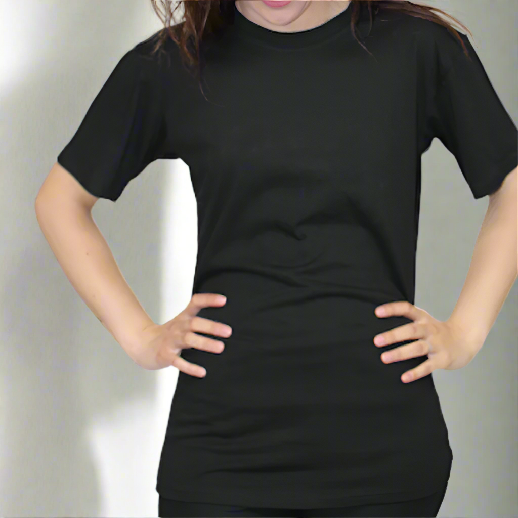 black tshirt woman