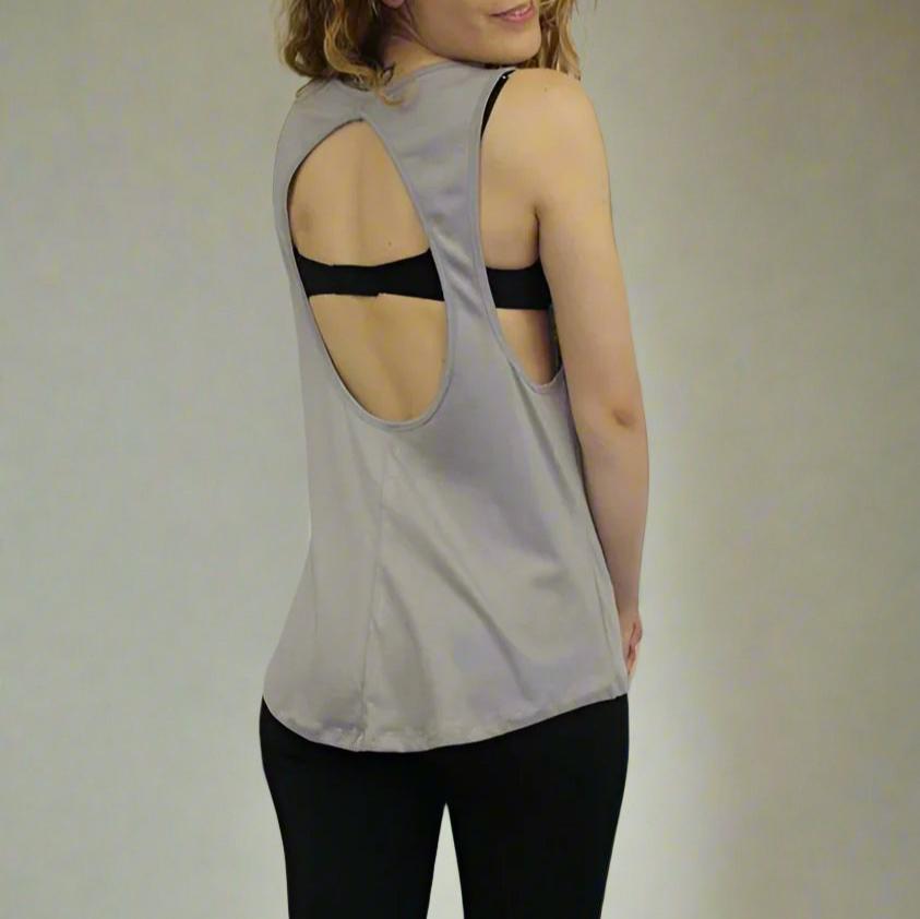 Open Back Singlet Grey Back
