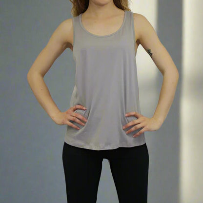 Open back Singlet Grey Front