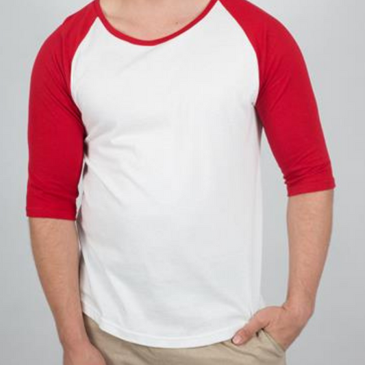 Men's 3/4 Sleeve T-shirt Two-Tone